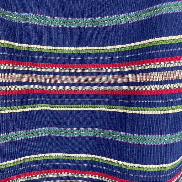 Liz Wear Vintage Striped Cotton Button Velcro Closure Wrap Around Skirt - Sz 10P - Picture 8 of 13